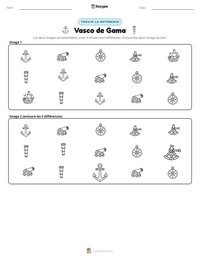 Aperçu de la feuille de travail imprimable Vasco de Gama
