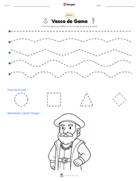 Aperçu de la feuille de travail imprimable Vasco de Gama
