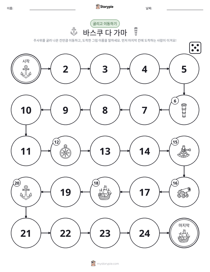 주사위 굴리고 이동하기 게임