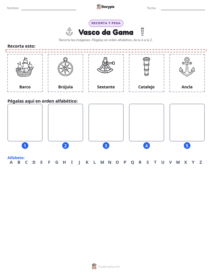 Cortar y Pegar el Alfabeto