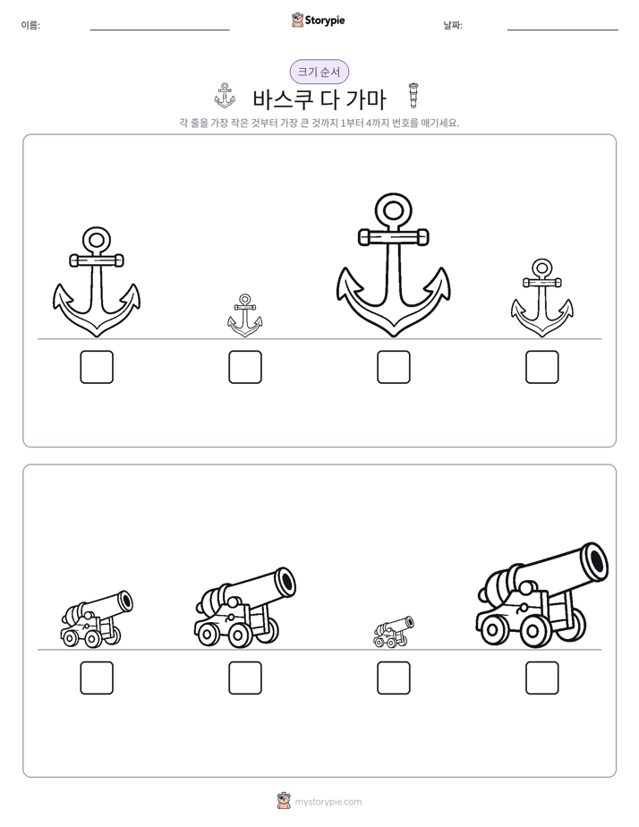 크기 순서