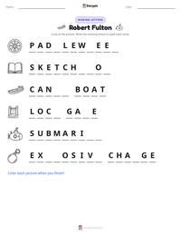 Robert Fulton printable worksheet preview