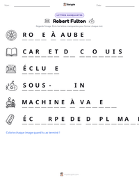 Aperçu de la feuille de travail imprimable Robert Fulton