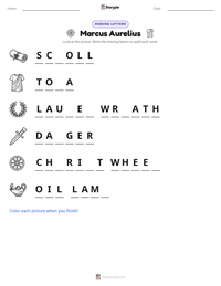 Marcus Aurelius printable worksheet preview