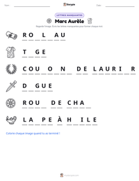 Aperçu de la feuille de travail imprimable Marc Aurèle