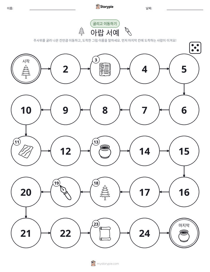 주사위 굴리고 이동하기 게임