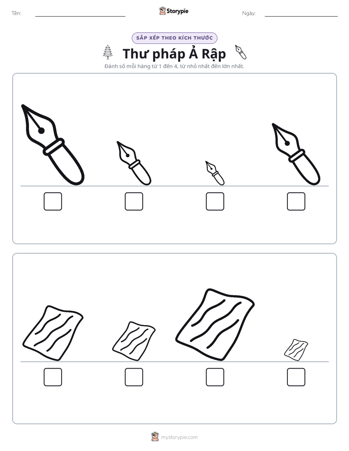 Thứ Tự Kích Thước