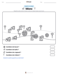 Aperçu de la feuille de travail imprimable Séisme