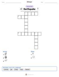 Earthquake printable worksheet preview