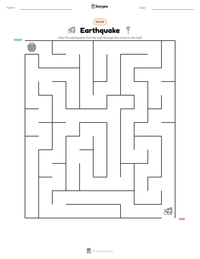 Earthquake printable worksheet preview