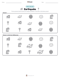 Earthquake printable worksheet preview