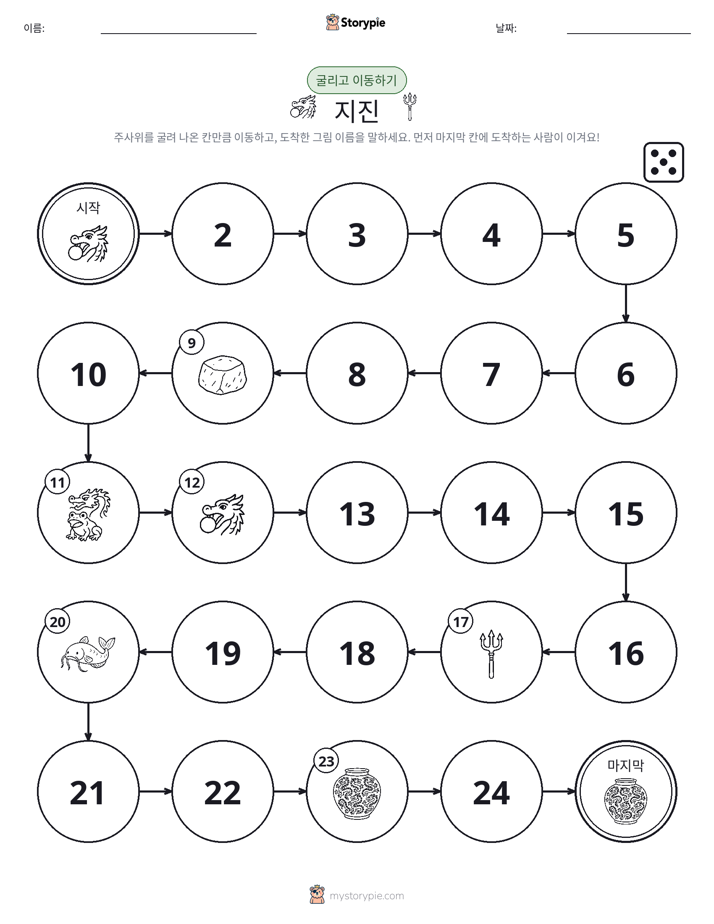 주사위 굴리고 이동하기 게임