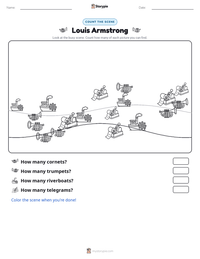 Louis Armstrong printable worksheet preview
