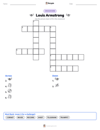 Louis Armstrong printable worksheet preview