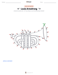 Vista previa de la hoja de trabajo imprimible de Louis Armstrong