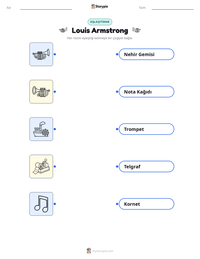 Louis Armstrong yazdırılabilir çalışma sayfası önizlemesi