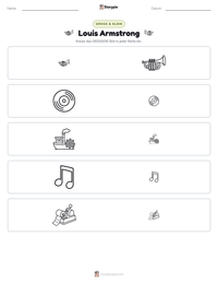 Louis Armstrong druckbare Arbeitsblatt Vorschau