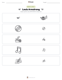 Prabaca lembar kerja cetak Louis Armstrong