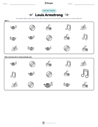 Louis Armstrong druckbare Arbeitsblatt Vorschau