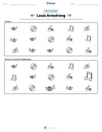 Louis Armstrong printable worksheet preview