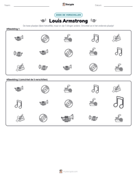 Louis Armstrong afdrukbare werkblad voorbeeld