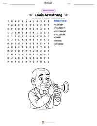 Louis Armstrong printable worksheet preview