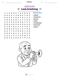Aperçu de la feuille de travail imprimable Louis Armstrong