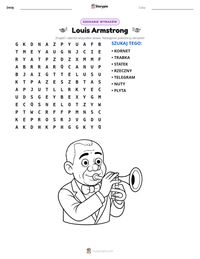 Podgląd drukowalnego arkusza ćwiczeń Louis Armstrong