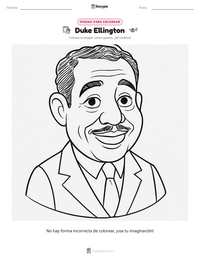 Página para colorear de Duke Ellington para niños
