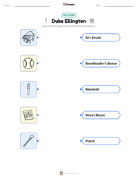 Duke Ellington printable worksheet for kids