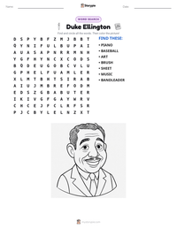 Duke Ellington printable worksheet preview