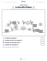 Aperçu de la feuille de travail imprimable La Nouvelle-Orléans