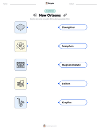 New Orleans druckbare Arbeitsblatt Vorschau