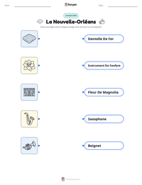 Aperçu de la feuille de travail imprimable La Nouvelle-Orléans