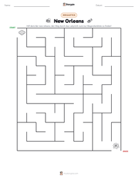New Orleans druckbare Arbeitsblatt Vorschau