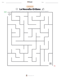 Aperçu de la feuille de travail imprimable La Nouvelle-Orléans