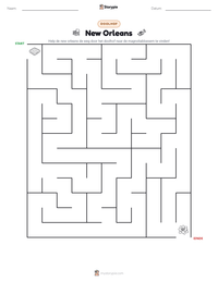 New Orleans afdrukbare werkblad voorbeeld