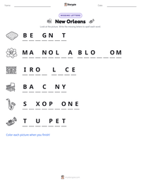 New Orleans printable worksheet preview