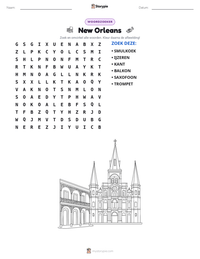 New Orleans afdrukbare werkblad voorbeeld
