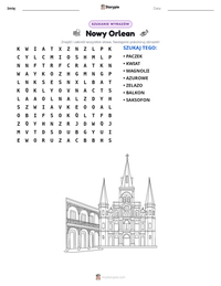 Podgląd drukowalnego arkusza ćwiczeń Nowy Orlean