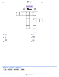 Blues printable worksheet preview