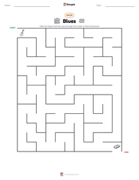 Blues printable worksheet preview