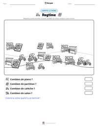 Aperçu de la feuille de travail imprimable Ragtime