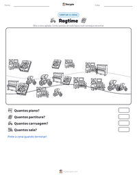 Prévia da folha de atividades imprimível Ragtime