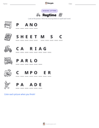 Ragtime printable worksheet preview