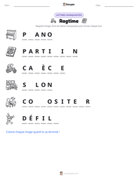 Aperçu de la feuille de travail imprimable Ragtime