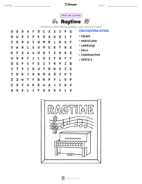 Vista previa de la hoja de trabajo imprimible de Ragtime