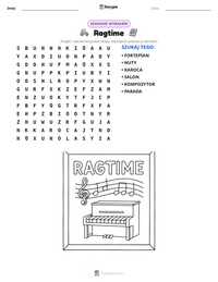 Podgląd drukowalnego arkusza ćwiczeń Ragtime