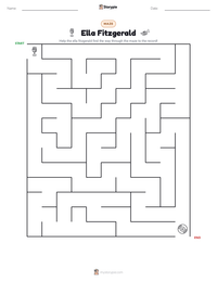Ella Fitzgerald printable worksheet preview