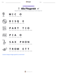 Aperçu de la feuille de travail imprimable Ella Fitzgerald